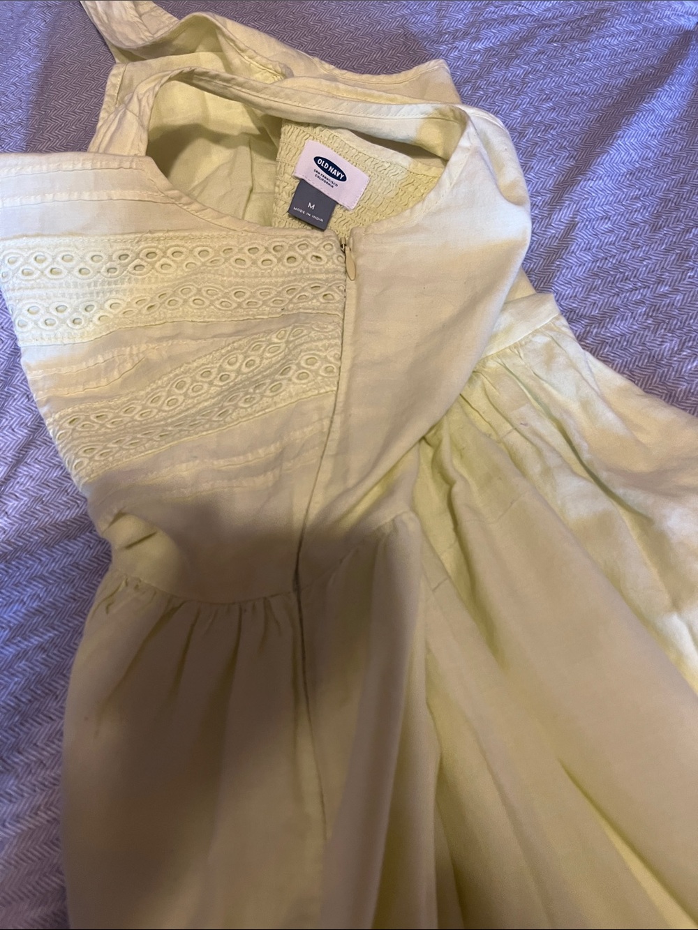 Women’s yellow eyelet fit & flare dress - Picture 3 of 3